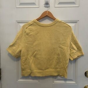 Abercrombie & Fitch Yellow Knit Cropped Sweater, Small